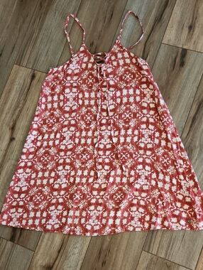 Roxy Womens Small Tie-Front Spaghetti Strap Sundress  Viscose Summer Dress Beach